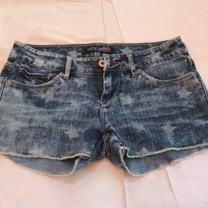 Star spangled denim shorts